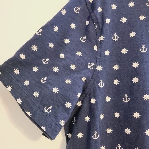 J. Crew Mercantile | Men's Quarter Button Anchor Wheel Navy Shirt (Size XL) - Picture 5 of 13